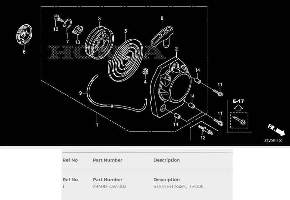 5 Honda OEM Recoil Starter Assemblies For Honda GX50 Small Engine
