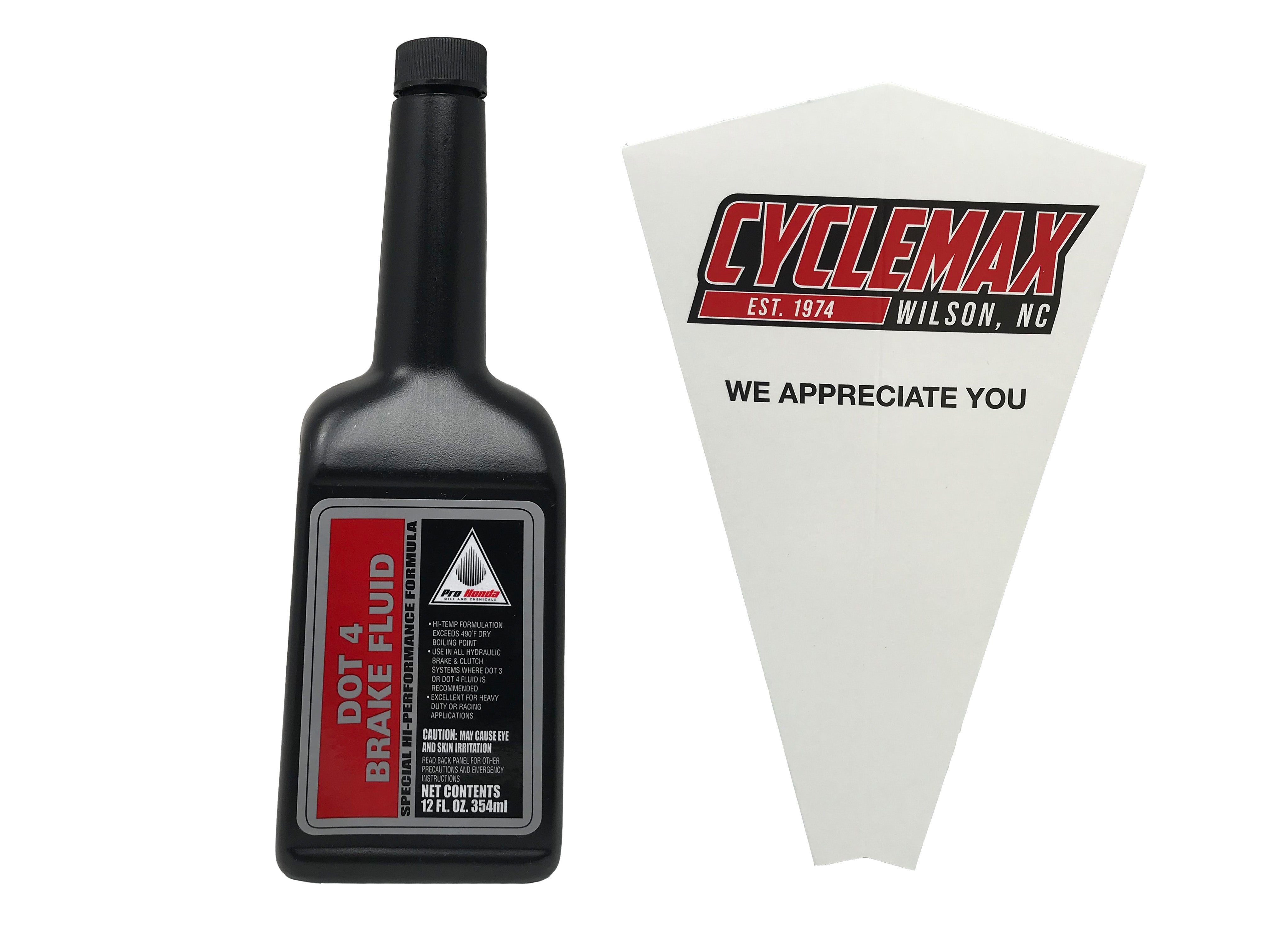 CYCLEMAX One Pack for Honda DOT 4 Brake Fluid 08203-0004 Contains One 12oz Bottle and a Funnel