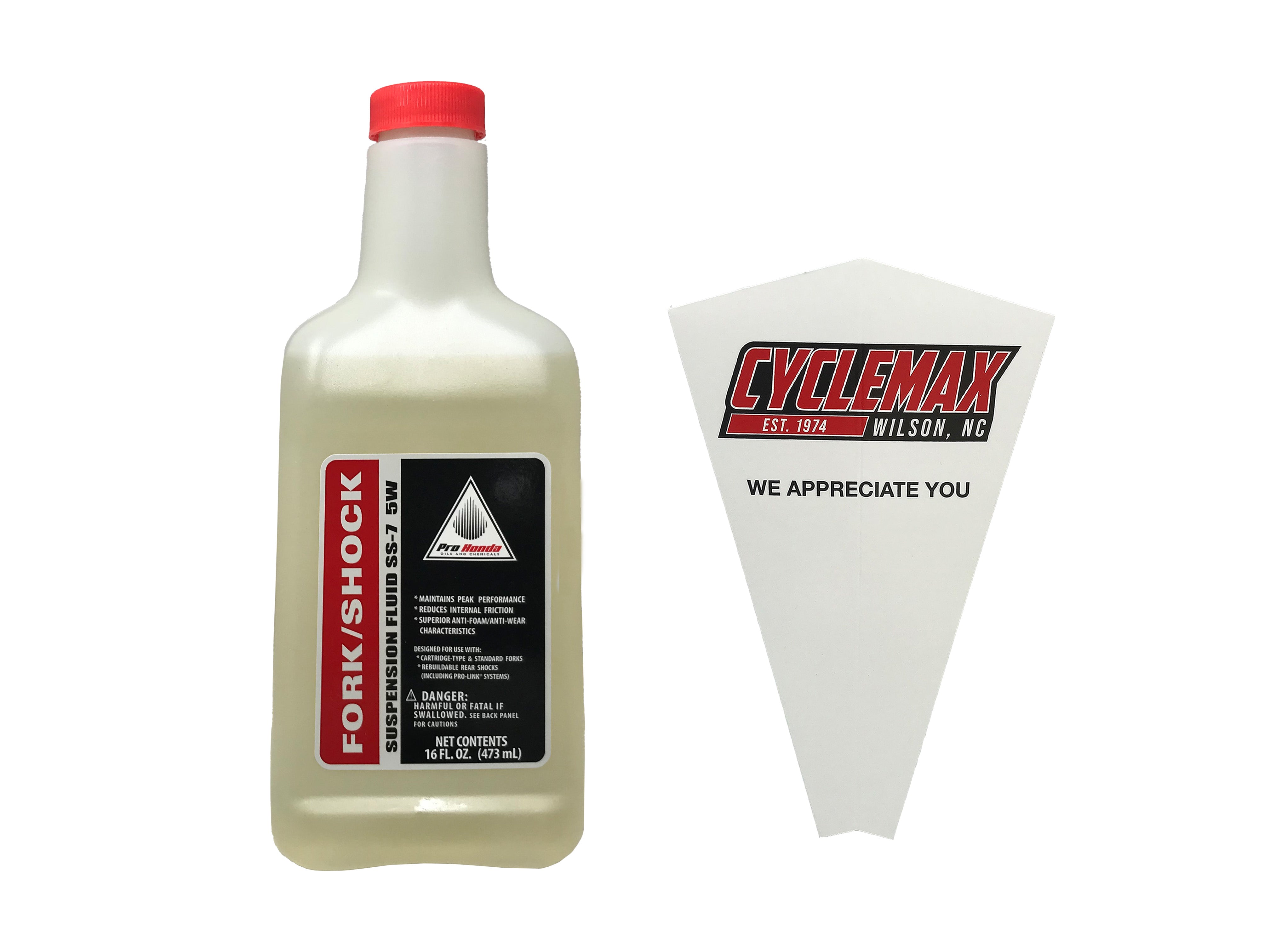Cyclemax One Pack for Honda Fork/Shock Suspension Fluid 08208-0005 Contains One Quart and a Funnel