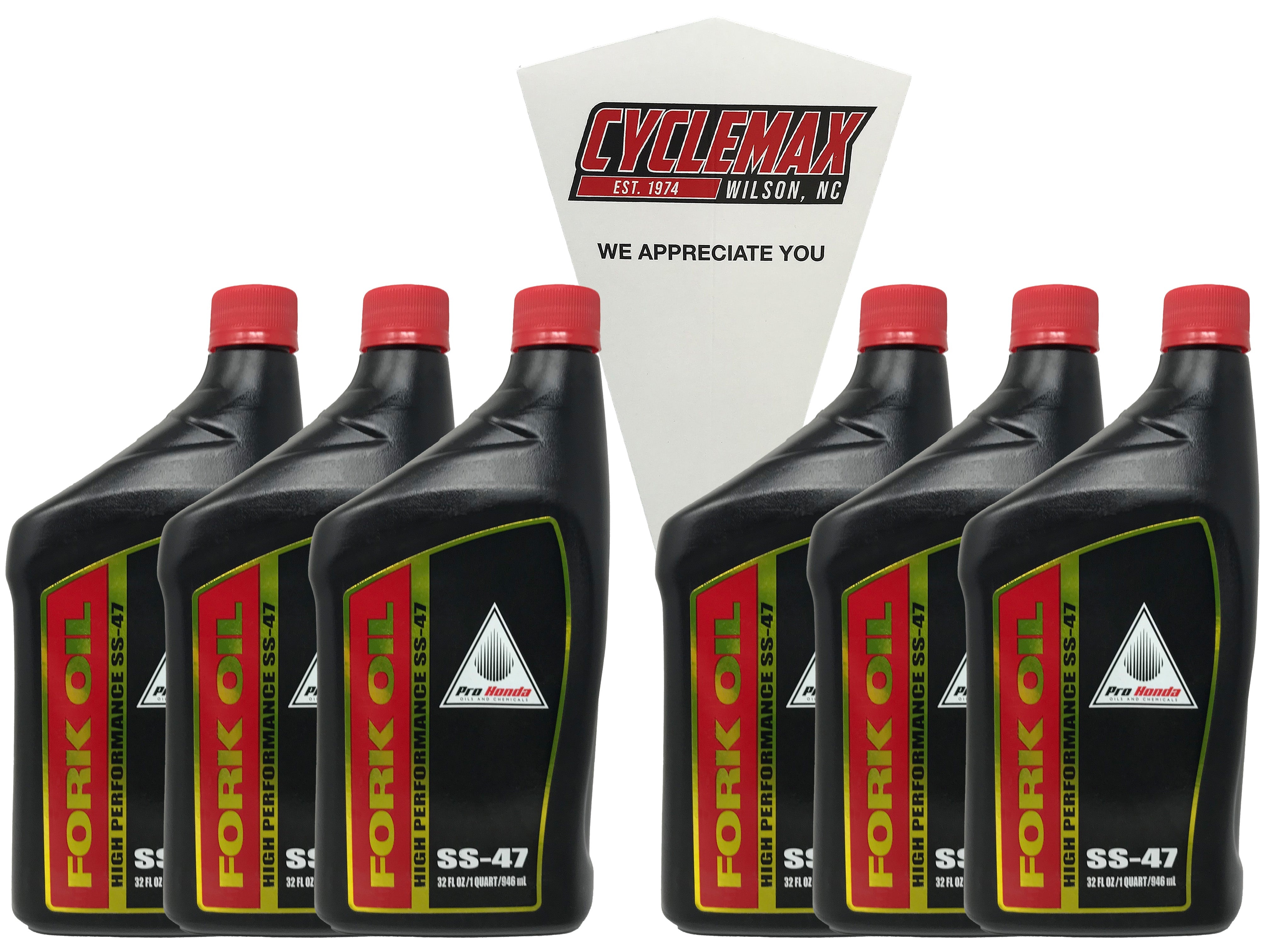Cyclemax Six Pack for Honda HP Fork Oil 08208-0013 Contains Six Quarts and a Funnel