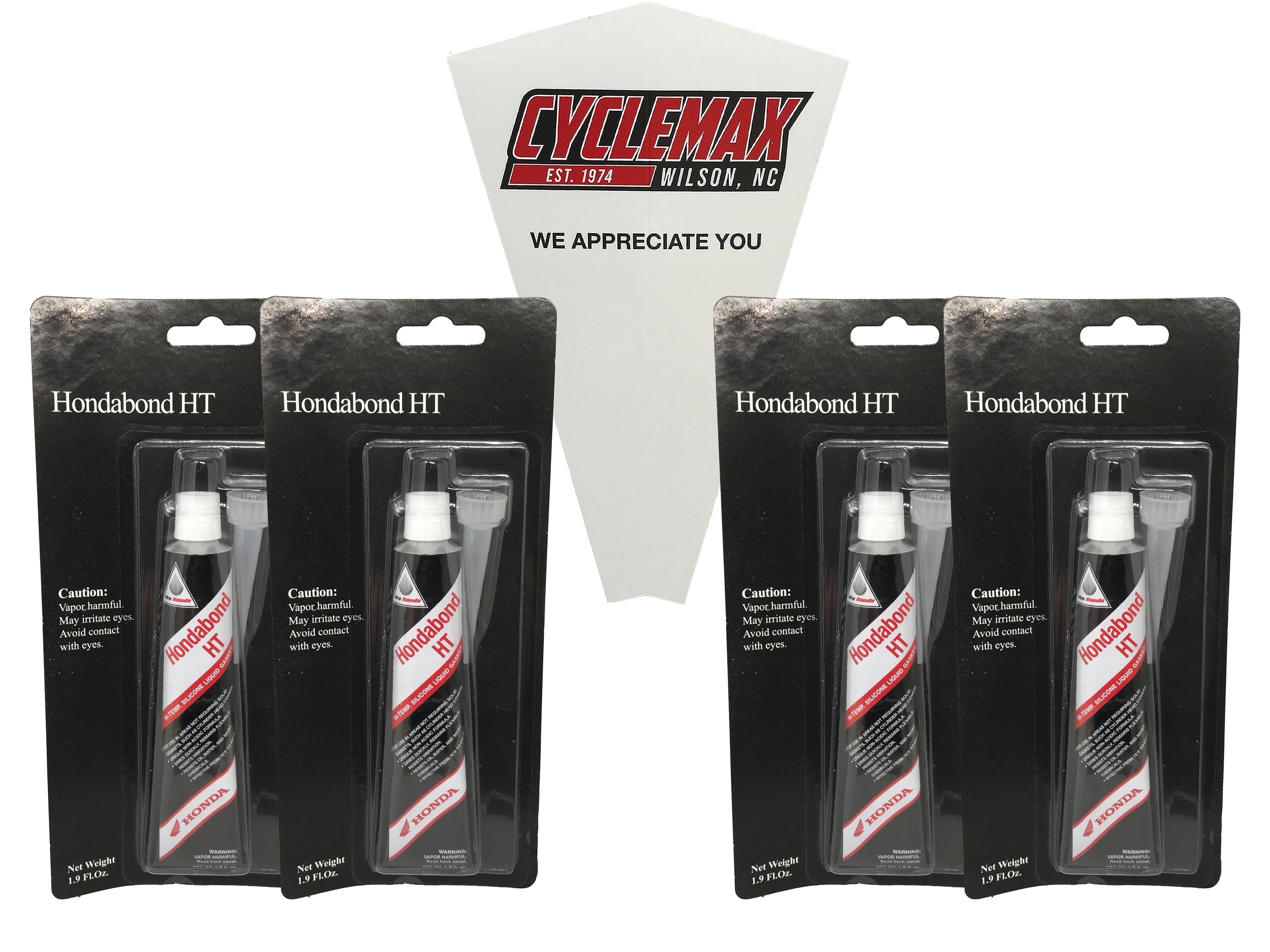 Cyclemax Four Pack for Honda Hondabond HT Silicone Liquid Gasket 08718-0004 Contains Four 3oz Tubes and a Funnel