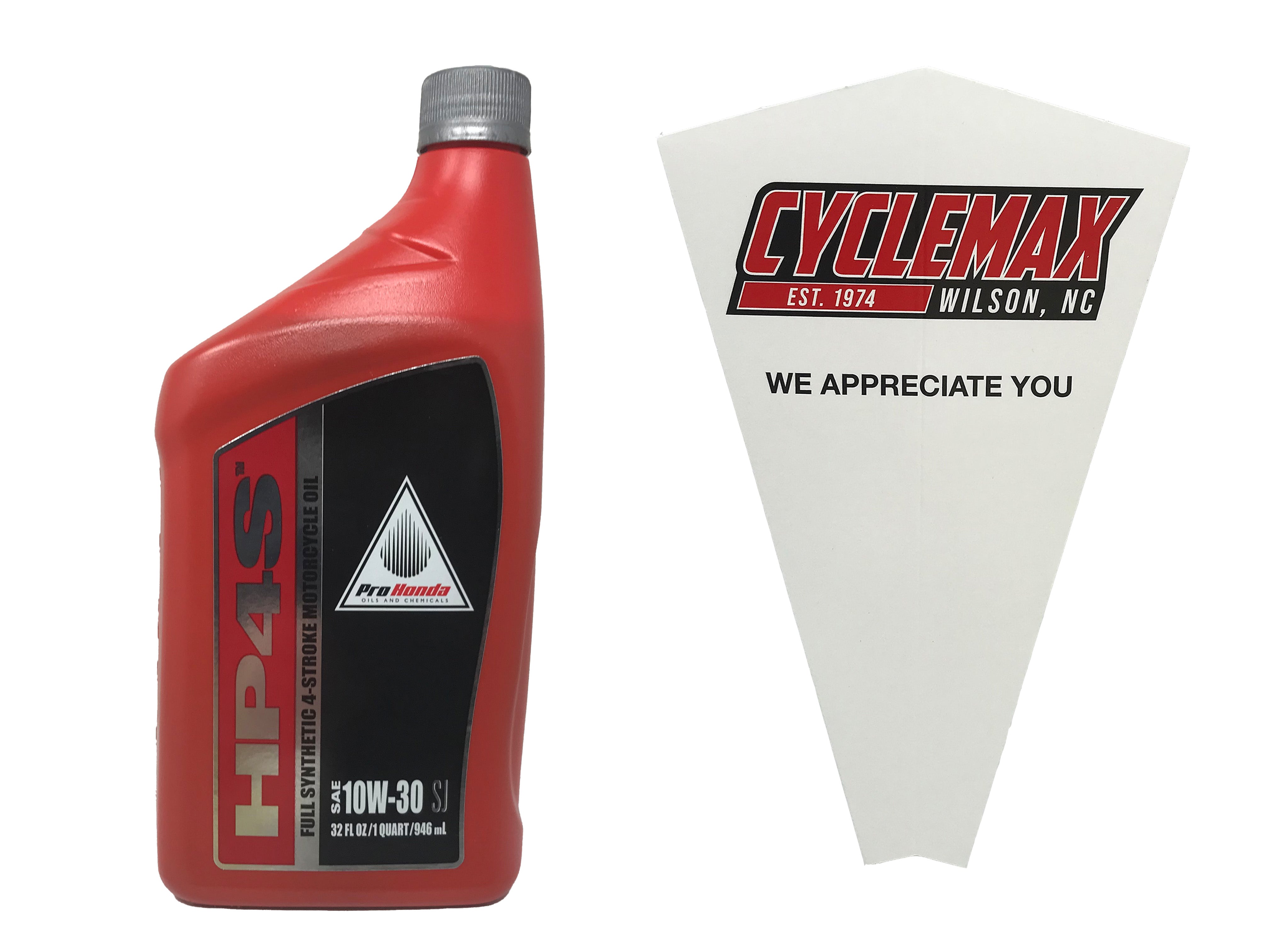 Cyclemax One Pack for Honda HP4S 10W30 Full Synthetic 4 Stroke Engine Oil 08C35-SYN-1030M Contains One Quart and a Funnel
