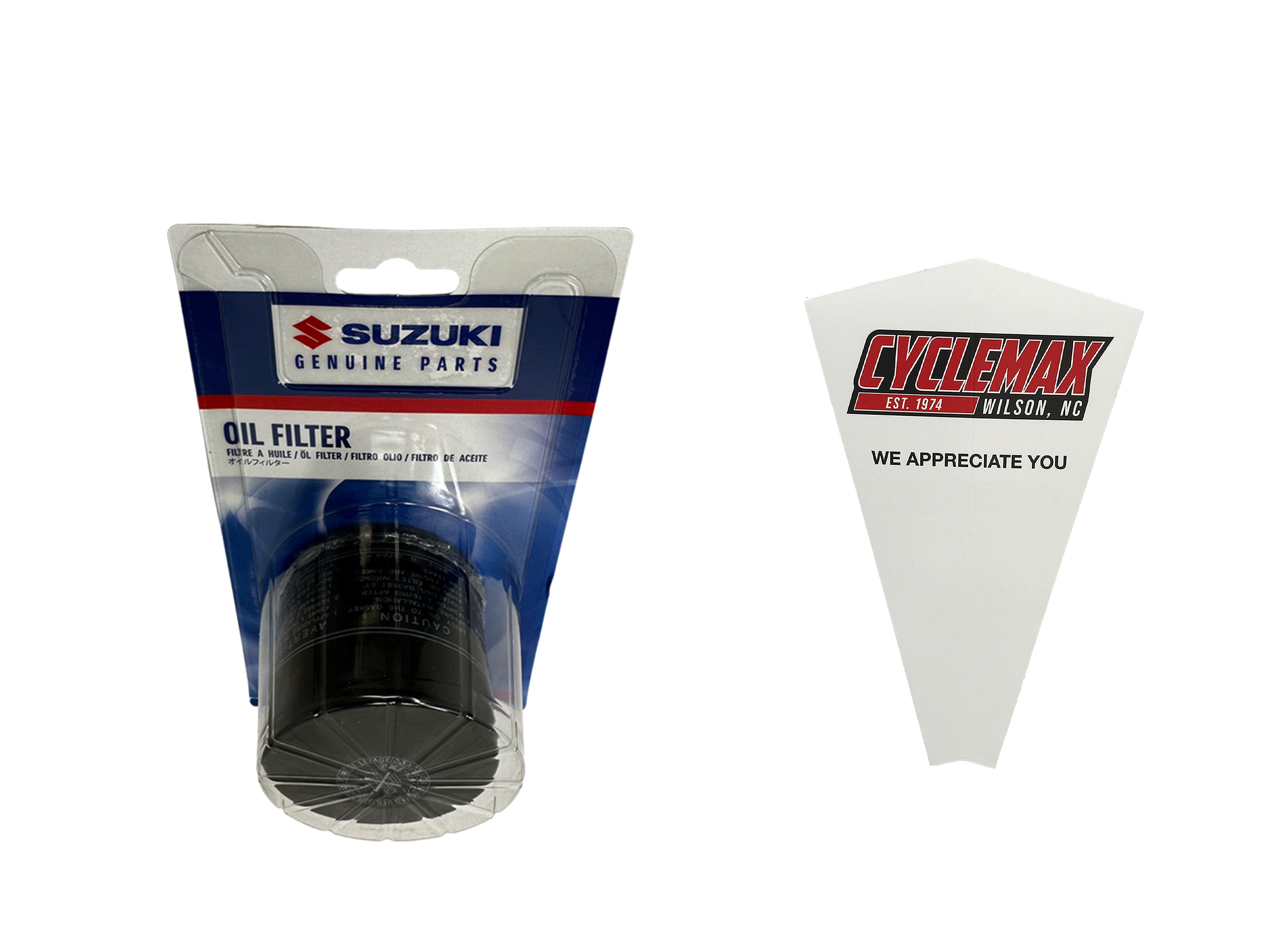 Cyclemax One Pack for Suzuki Oil Filter 16510-07J00 Contains One Filter and a Funnel
