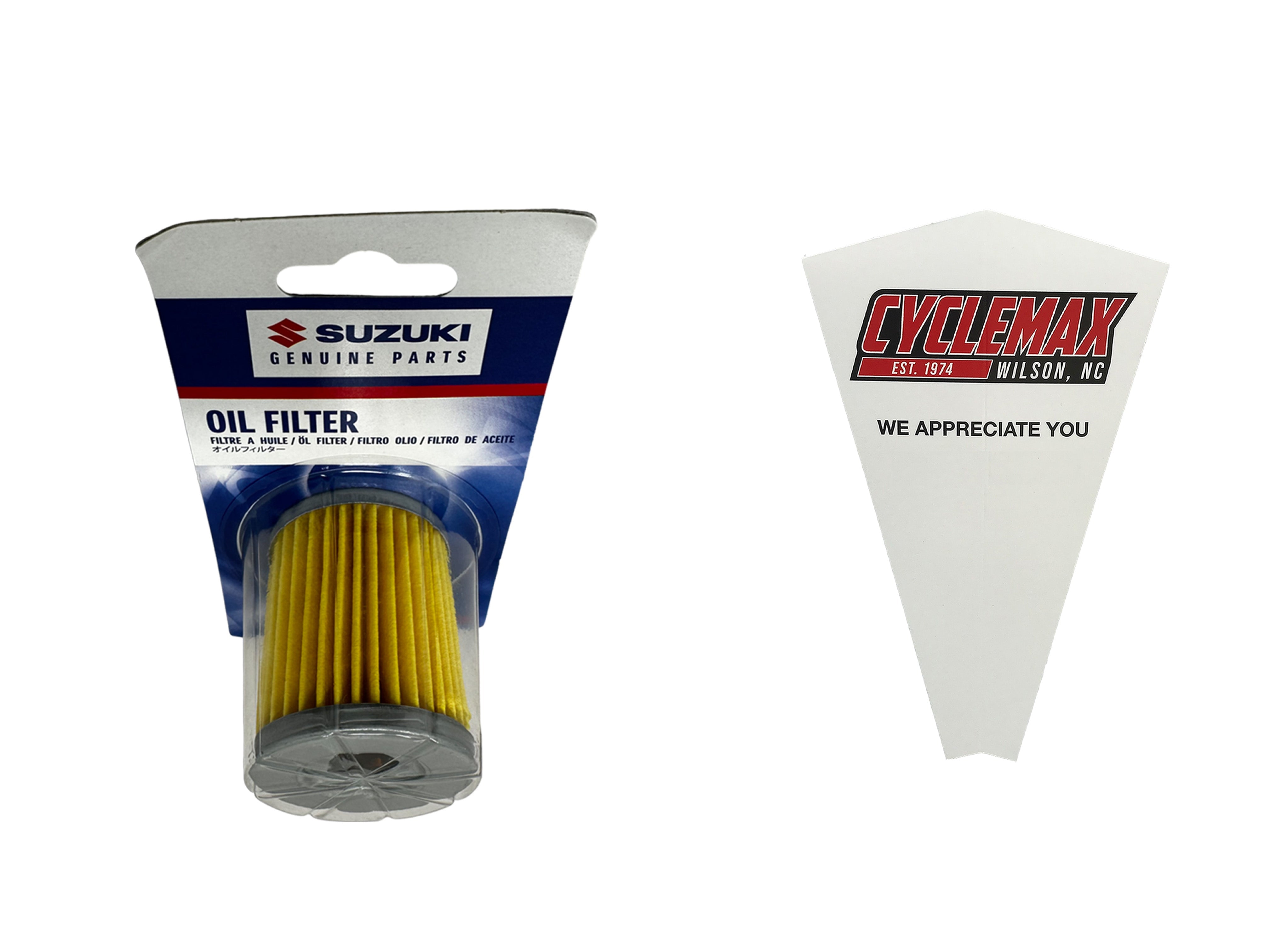 Cyclemax One Pack for Suzuki Oil Filter 16510-25C00 Contains One Filter and a Funnel