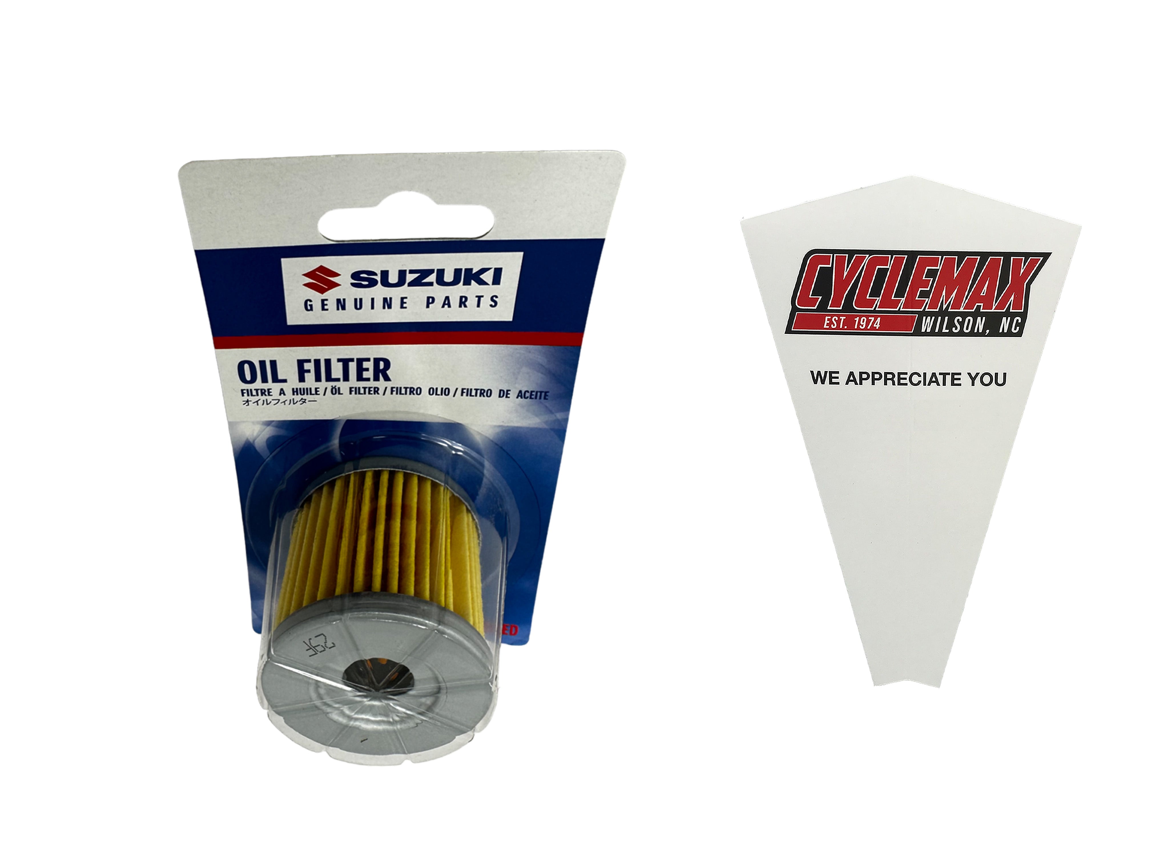 Cyclemax One Pack for Suzuki Oil Filter 16510-29F00 Contains One Filter and a Funnel