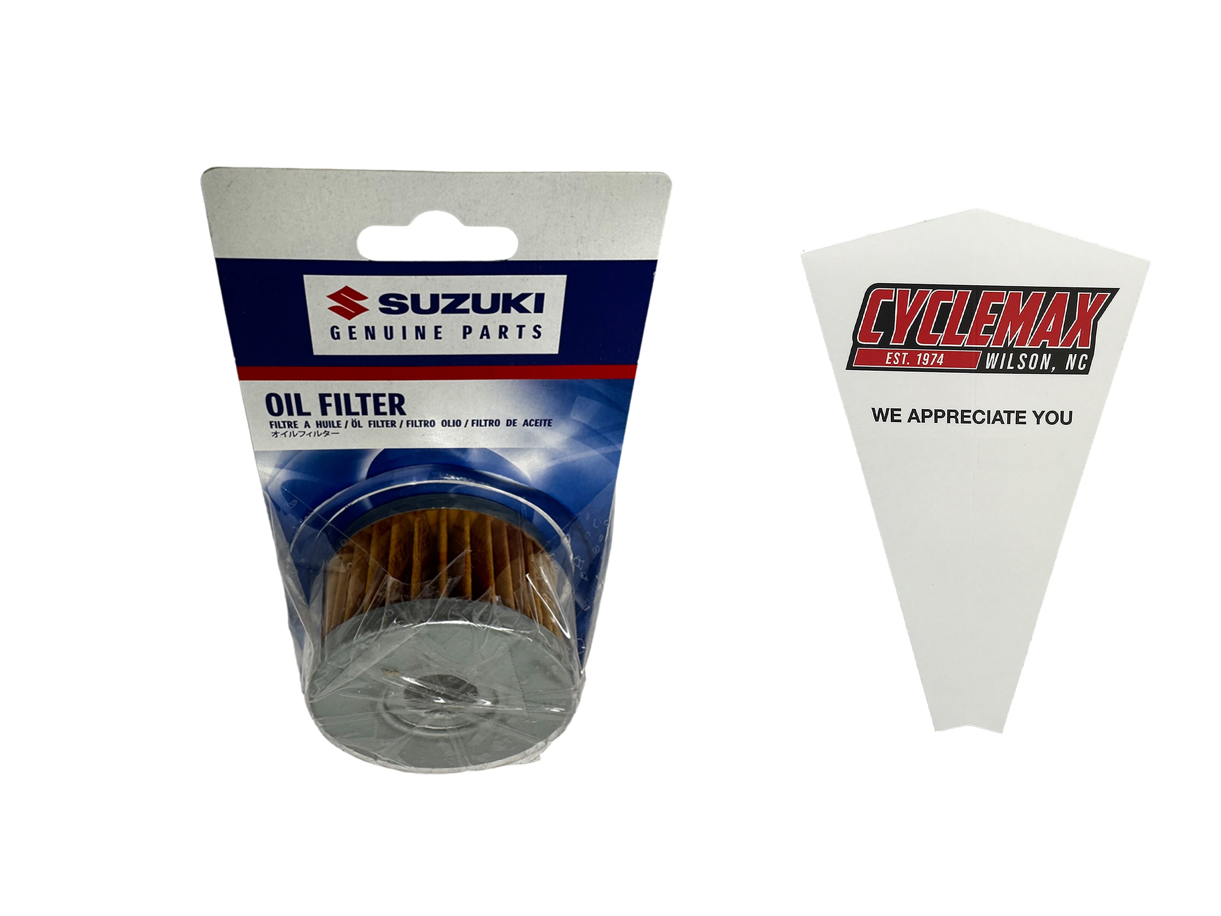 Cyclemax One Pack for Suzuki Oil Filter 16510-37450 Contains One Filter and a Funnel