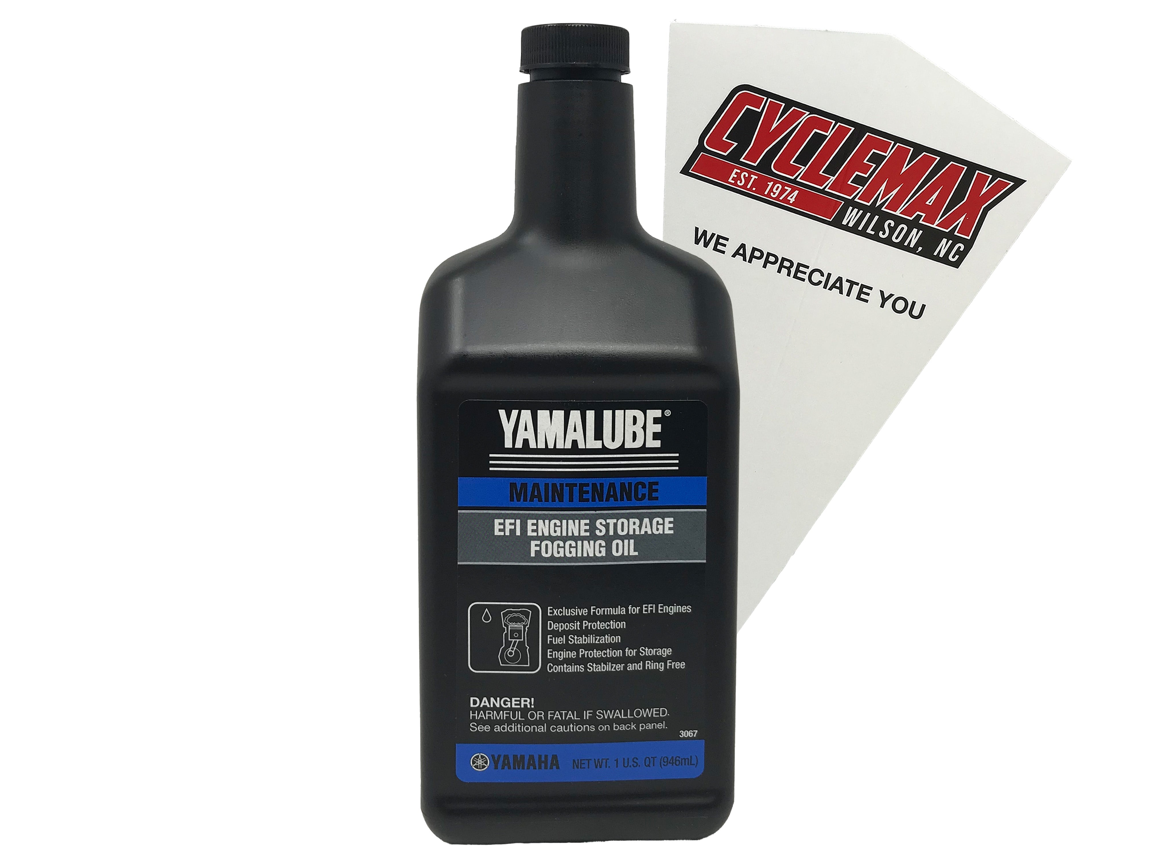 Cyclemax One Pack for Yamaha Yamalube EFI Engine Storage Fogging Oil ACC-STORR-IT-32 Contains One Quart and a Funnel