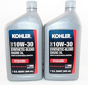 Maintenance 2 PK Kohler Engine 10W30 Synthetic Blend Motor Oil 1 Quart Bottles 25 357 65s