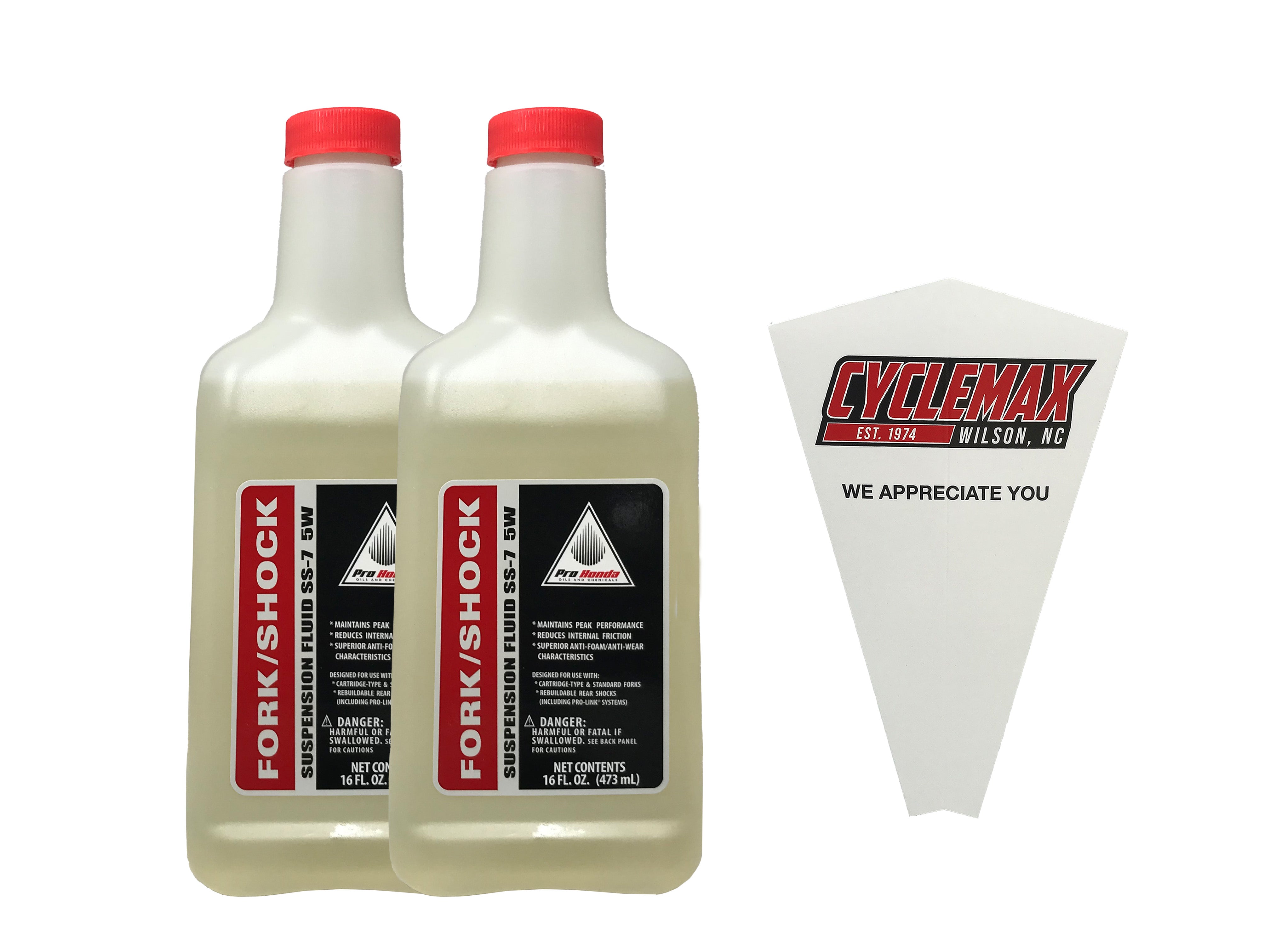 Cyclemax Two Pack for Honda Fork/Shock Suspension Fluid 08208-0005 Contains Two Quarts and a Funnel
