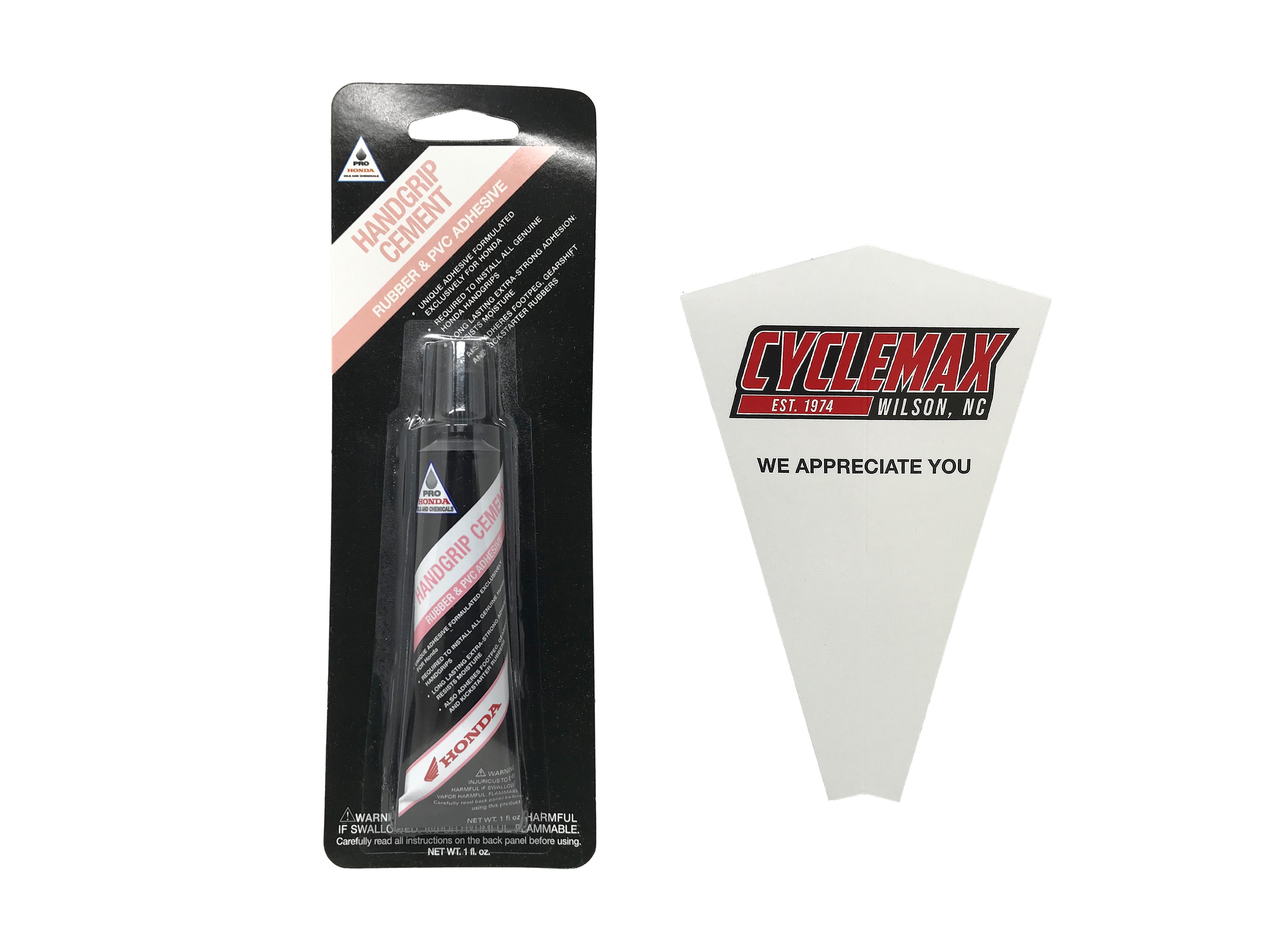 Cyclemax One Pack for Honda Handgrip Cement Rubber & PVC Adhesive 08712-0001 Contains One 1oz Tube and a Funnel