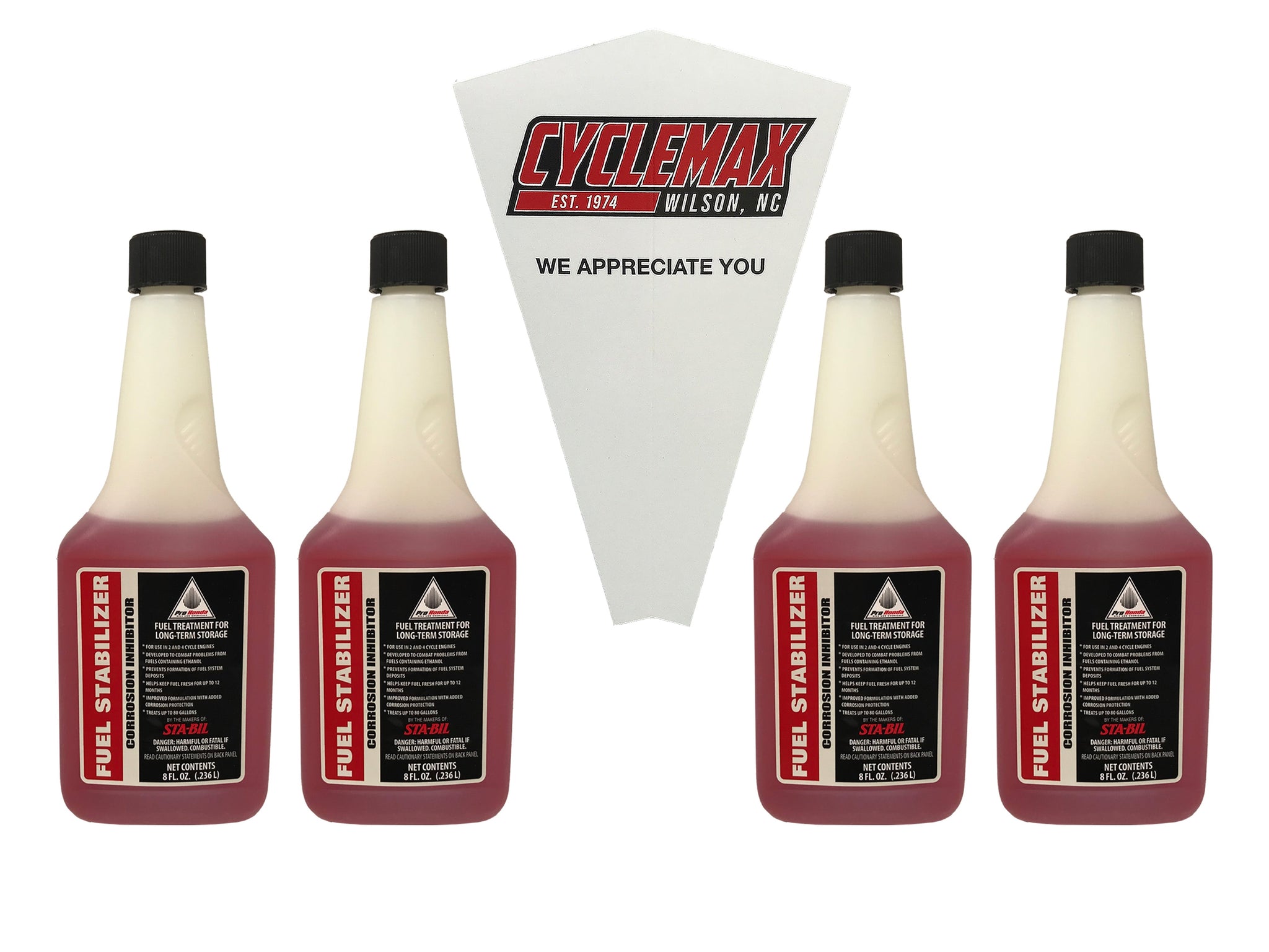 CYCLEMAX Four Pack for Honda Fuel Stabilizer & Corrosion Inhibitor 087