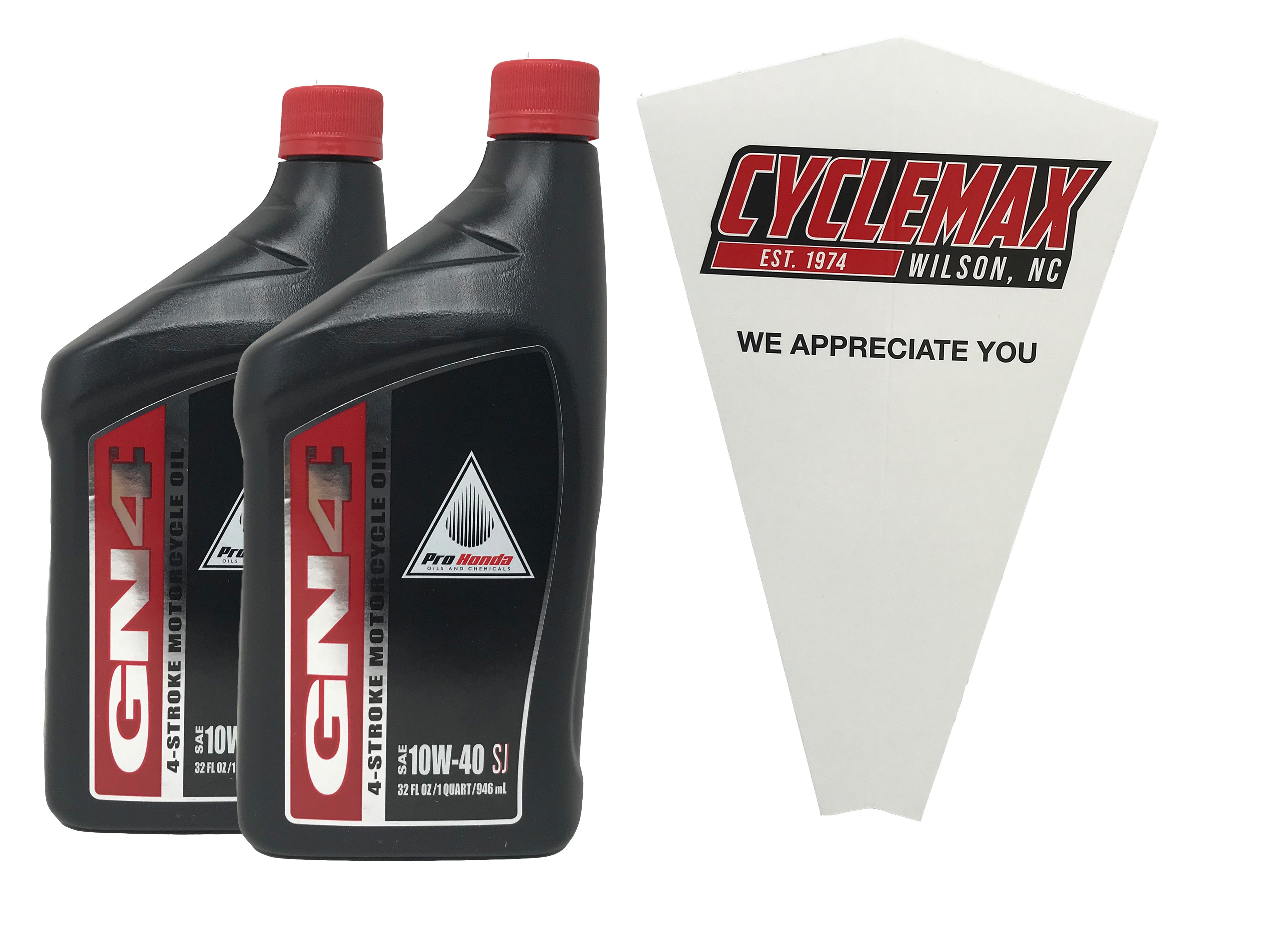 Cyclemax Two Pack for Honda GN4 Engine 10W-40 Oil 08C35-A141M01 Contains Two Quarts and a Funnel