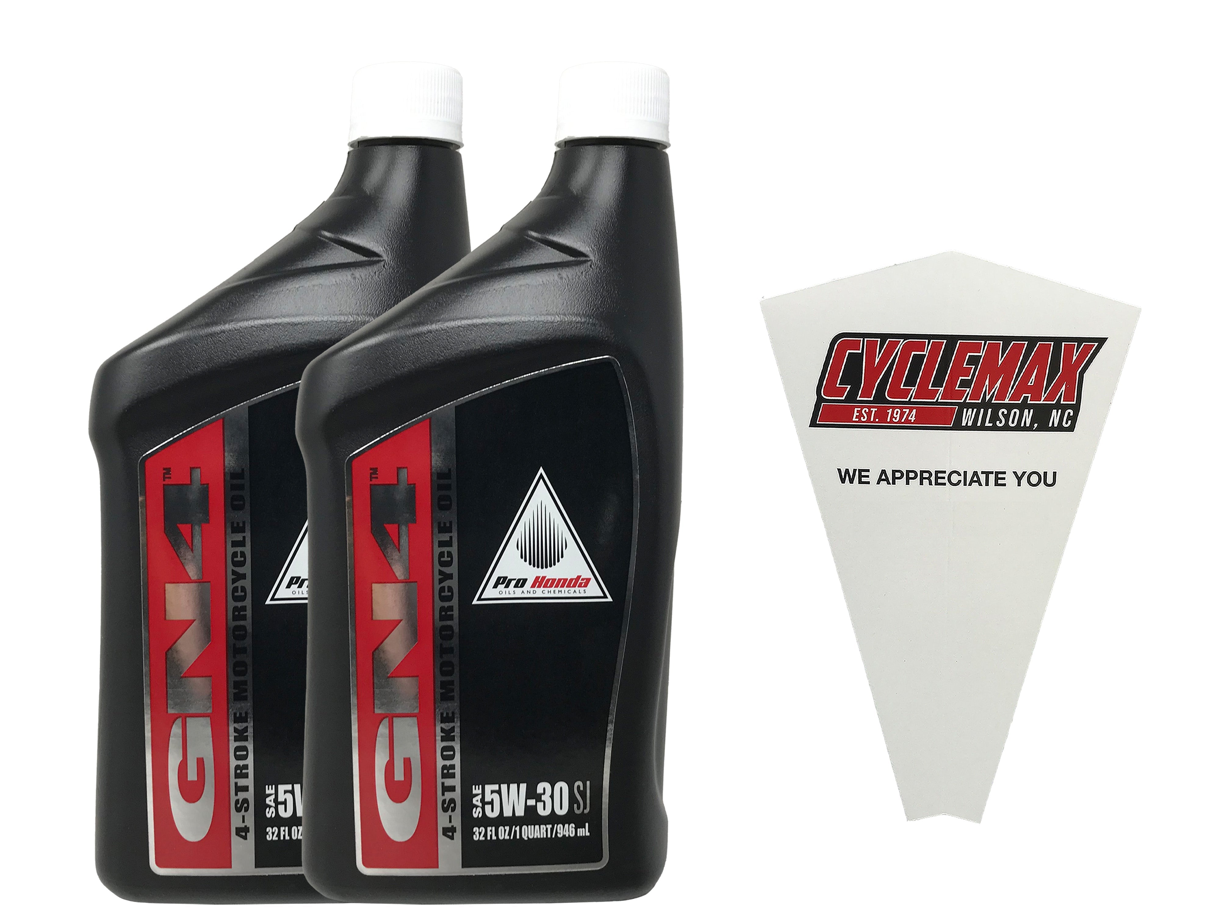 Cyclemax Two Pack for Honda GN4 5W-30 Engine Oil 08C35-A5201M02 Contains Two Quarts and a Funnel