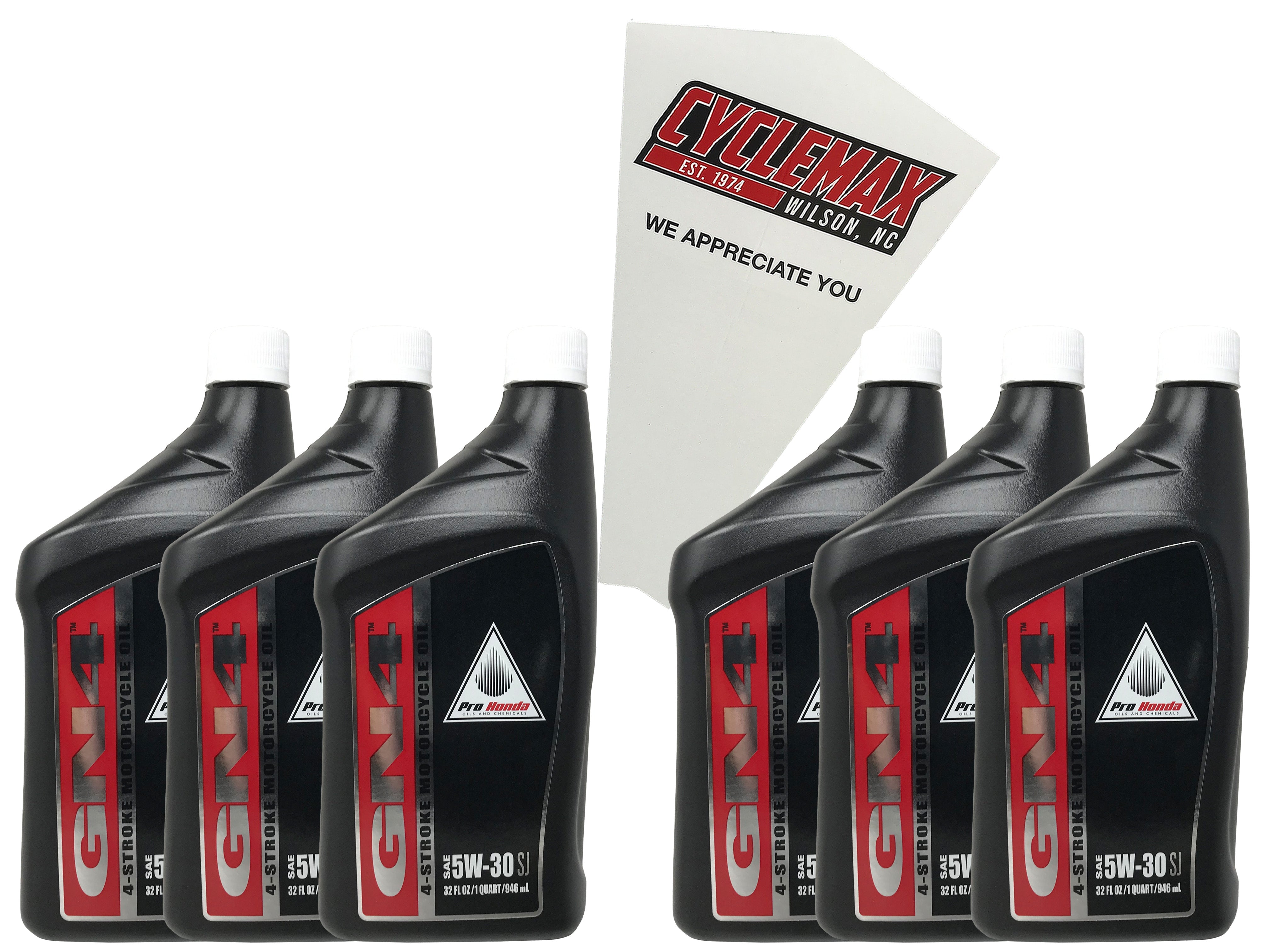 Cyclemax Six Pack for Honda GN4 5W-30 Engine Oil 08C35-A5201M02 Contains Six Quarts and a Funnel