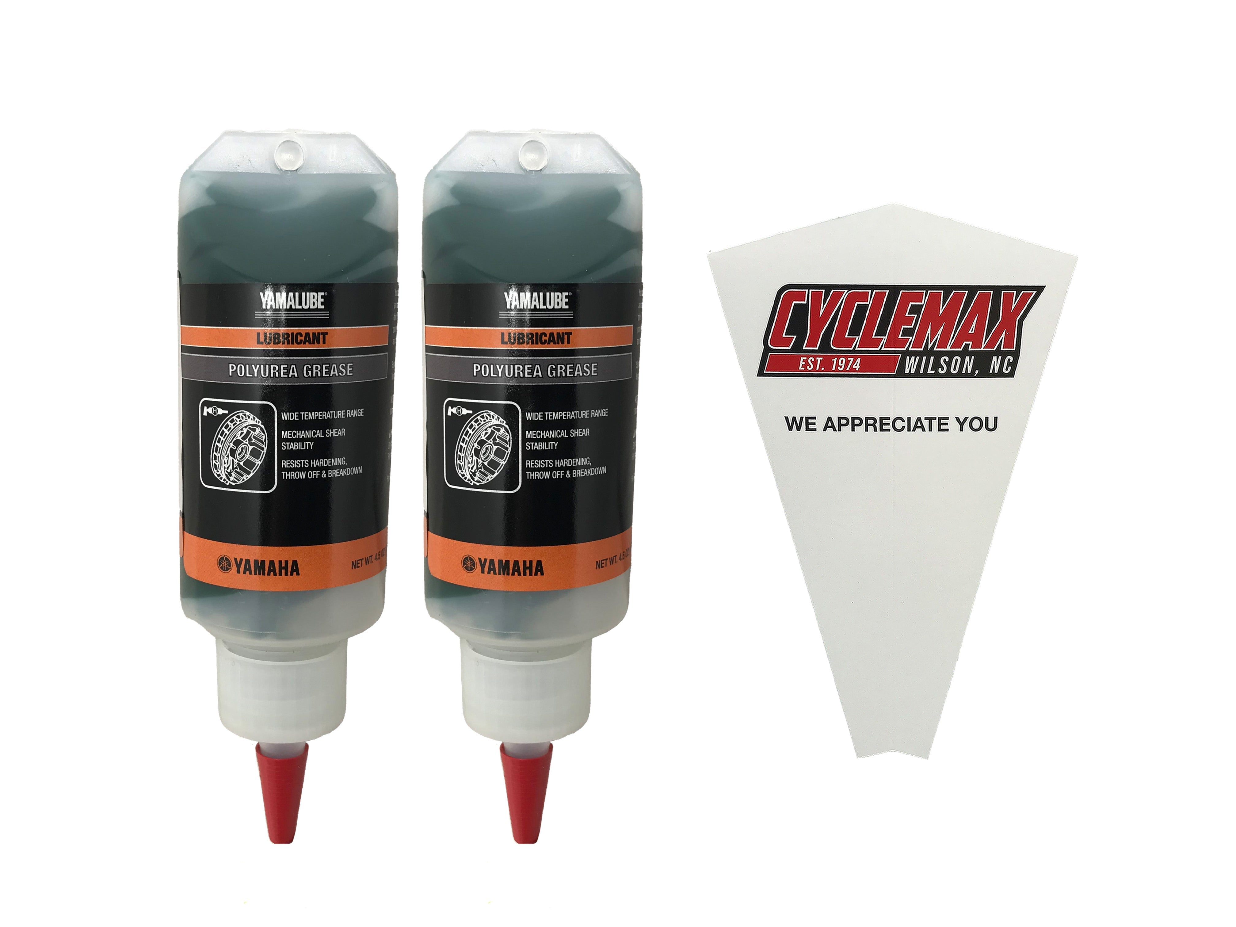 Cyclemax Two Pack for Yamaha Yamalube Polyurea Grease ACC-POLYG-RS-05 Contains Two 4.5oz Tubes and a Funnel